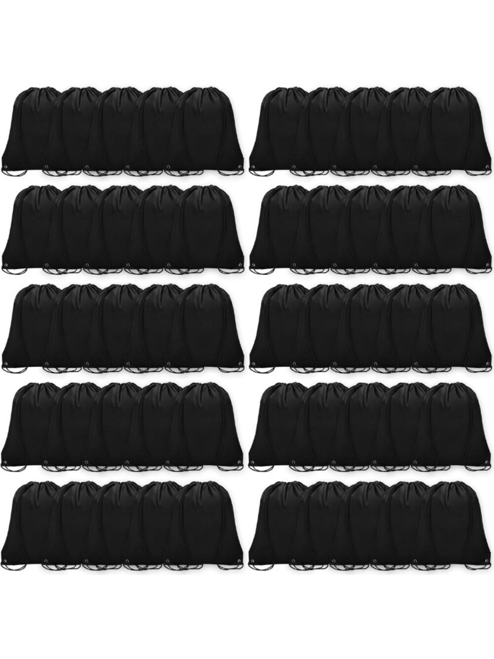 50PCS Drawstring Cinch Bags - Durable Polyester Gym Backpacks for Sports